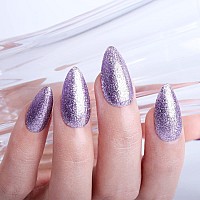 Imtiti Medium Purple Gel Nail Polish 1 Pcs 15Ml Platinum Glitter Color Soak Off Led Longlasting Nail Gel Polish Nail Art Start