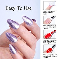 Imtiti Medium Purple Gel Nail Polish 1 Pcs 15Ml Platinum Glitter Color Soak Off Led Longlasting Nail Gel Polish Nail Art Start