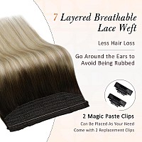 Full Shine Wire Hair Extensions Real Human Hair With Transparent Wire Adjustable Size 4 Secure Clips Secret Extensions Dark Brow