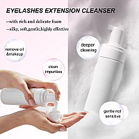 Aremod 50Ml Eyelash Extension Cleanser Lash Shampoo For Lash Extensions 50Pcs Eyelash Brush Cleaning Brush Makeup Remover Pad A