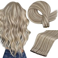 Full Shine Genius Weft Hair Extension Human Hair 20 Inch Blonde Human Hair Weft Color Ash Blonde Highlight Bleach Blonde Hair Ex