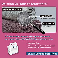 Bileevo Disposable Face Towels Xl 10 X 12 100 Cotton Clean Face Towelettes Face Cloths For Washing Face Ultra Soft Makeu