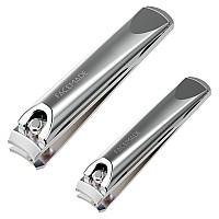 Facemade Nail Clippers Set 2 Pack Premium Sharp Stainless Steel Fingernail Toenail Clippers With Sturdy Travel Tin Case Pro