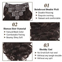 Goulus Body Wave Clip In Hair Extensions For Black Women Dark Brown 8Pcs Clip In Hair Extensions Real Human Hair With 18 Clips D