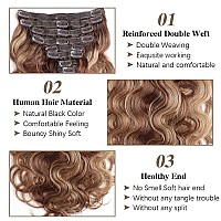 Goulus Body Wave Clip In Hair Extensions For Black Women Chocolate Brown To Caramel Blonde 8Pcs Clip In Hair Extensions Real Hum