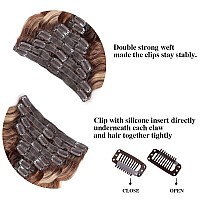 Goulus Body Wave Clip In Hair Extensions For Black Women Chocolate Brown To Caramel Blonde 8Pcs Clip In Hair Extensions Real Hum