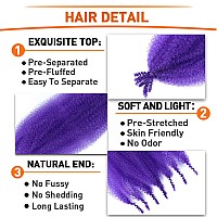 Springy Afro Twist Hair 16 Inch 3 Packs Purple Color Pre Fluffed Marley Twist Braiding Hair For Black Women16 Inch Purple