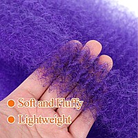 Springy Afro Twist Hair 16 Inch 3 Packs Purple Color Pre Fluffed Marley Twist Braiding Hair For Black Women16 Inch Purple