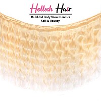 Hellosh 613 Bundles Blonde Bundles Human Hair 18 Inch 613 Body Wave Bundles 100 Unprocessed 12A Grade Brazilian Virgin Human Ha