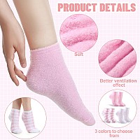 Tarpop 3 Pairs Aloe Socks Moisturizing Spa Socks For Dry Cracked Feet Infused Socks Gel Sleeping Fuzzy Socks Lotion Socks Gift F