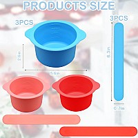 3Pcs Nonstick Silicone Wax Melt Liners With Wax Sticks Reusable Bowl For Wax Warmer And Hair Removal 14Oz