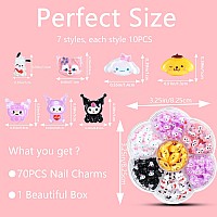 70 Pcs Nail Charms Tembelle Slime Charms Resin Flatbacks 3D Nail Charms For Nail Art Decorations Supplies Diy Art Nail Hair C