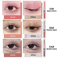 6 Colors Liquid Glitter Eyeshadow Sparkle Eye Makeup Sticks Setquick Drying Easy To Applypink