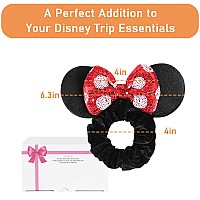 Hqsite 6 Pcs Mouse Scrunchies Shiny Bows Mouse Ears For Birthday Parties Themed Events A Perfect Addition To Your Trip Essent