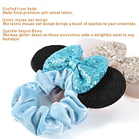 Hqsite 6 Pcs Mouse Scrunchies Shiny Bows Mouse Ears For Birthday Parties Themed Events A Perfect Addition To Your Trip Essent