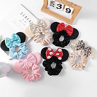 Hqsite 6 Pcs Mouse Scrunchies Shiny Bows Mouse Ears For Birthday Parties Themed Events A Perfect Addition To Your Trip Essent