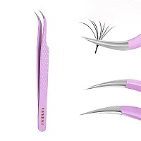 Veyes Inc Fiber Tip Eyelash Extension Tweezers Volume J45 Lash Tweezers For Professional Eyelash Extension Tool