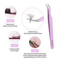 Veyes Inc Fiber Tip Eyelash Extension Tweezers Volume J45 Lash Tweezers For Professional Eyelash Extension Tool