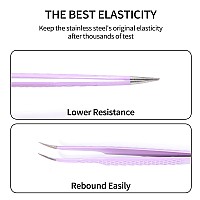 Veyes Inc Fiber Tip Eyelash Extension Tweezers Volume J45 Lash Tweezers For Professional Eyelash Extension Tool