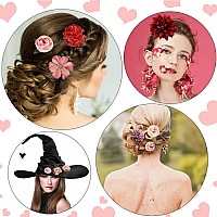 Ahoney 20 Pieces Red Rose Hair Clips For Women Girls Hair Artificial Flowers Floral Alligator Clips Flowers Hair Pins Valentine