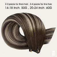 Full Shine 22 Inch Genius Weft Hair Extensions Human Hair Sew In Extensions Brown Ombre Human Hair Extensions Weft Hand Tied Hai