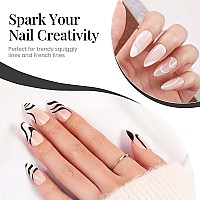 Krisnice Nail Art Liner Gel Polish Built In Thin Brush Black White Nail Polish Soak Off Curing For French Tip Nails Design Nail