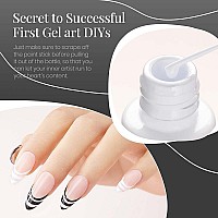 Krisnice Nail Art Liner Gel Polish Built In Thin Brush Black White Nail Polish Soak Off Curing For French Tip Nails Design Nail