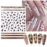 8Sheets Leopard Nail Stickers For Nail Art 3D Selfadhesive Designer Nail Art Supplies For Leopard Frensh Nail Decals Leopard Pr