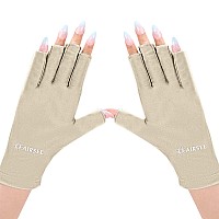 Airsee Uv Gloves For Nail Lampprofessional Upf50 Uv Protection Gloves For Manicures Nail Artfingerless Gloves That Shield Ski