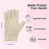 Airsee Uv Gloves For Nail Lampprofessional Upf50 Uv Protection Gloves For Manicures Nail Artfingerless Gloves That Shield Ski