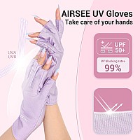 Airsee Uv Gloves For Nail Lampprofessional Upf50 Uv Protection Gloves For Manicures Nail Artfingerless Gloves That Shield Ski