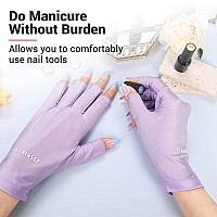 Airsee Uv Gloves For Nail Lampprofessional Upf50 Uv Protection Gloves For Manicures Nail Artfingerless Gloves That Shield Ski