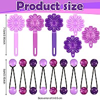 72 Pcs Hair Accessories Set Plastic Selfhinge Barrettes Hair Balls Bow Ties Flower Clips For Girls Baby And Toddler Purp