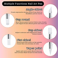 5 Pcs Nail Art Sculpture Pen Dual Tipped Silicone Nail Tools Nail Art Acrylic Pen Silicone Brushes For Resin Nail Art Tools For