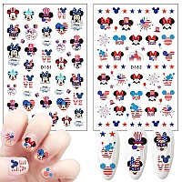 4Th Of July Nail Art Stickers Cute Cartoon Nail Decals Designer Nail Art Supplies 3D Patriotic American Flag Selfadhesive Diy N