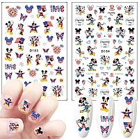 4Th Of July Nail Art Stickers Cute Cartoon Nail Decals Designer Nail Art Supplies 3D Patriotic American Flag Selfadhesive Diy N