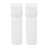 Framendino 2 Pack White 6 Ounce Root Comb Applicator Bottle Brush With Comb For Hair Dye