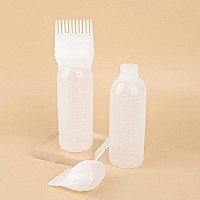 Framendino 2 Pack White 6 Ounce Root Comb Applicator Bottle Brush With Comb For Hair Dye