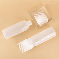 Framendino 2 Pack White 6 Ounce Root Comb Applicator Bottle Brush With Comb For Hair Dye