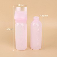 Framendino 2 Pack Hair Dye Bottle Applicator Comb Hair Oil Brush Comb 6 Ounce Pink For Beauty