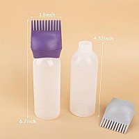 Framendino 3 Pack 6 Ounce Root Comb Applicator Bottle Hair Color Applicator Bottles With Graduated Scale For Salon Home Use