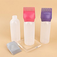 Framendino 3 Pack 6 Ounce Root Comb Applicator Bottle Hair Color Applicator Bottles With Graduated Scale For Salon Home Use