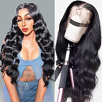 Body Wave Lace Front Wigs Human Hair Pre Plucked Glueless Human Hair Wig For Black Women 180 Density 13X4 Hd Transparent Lace F