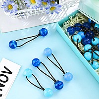 Jutom 24 Pieces Hair Ties 20Mm Hair Balls Bubble Ponytail Holders For Girls Double Bead Bubble Hair Ties Colorful 80S 90S Hair E