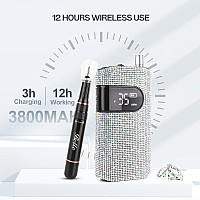 Belle Professional Nail Drill Machine Sparkly Electric Nail Drill For Acrylic Nails Cordless Portable Nail Drill Kit With Dril