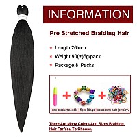 Braiding Hair Pre Stretched 268 Packs Long Braiding Hair Natural Braid Crochet Hair Hot Water Setting Professional Soft Yak