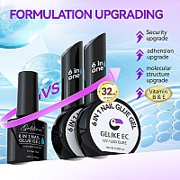 Gelike Ec Milky White Gel Nail Glue 32Ml Vitamin Be 6 In 1 Extra Strong Brush On Nail Glue For Acrylic Nails2Pcs Long Lastin