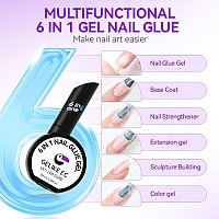 Gelike Ec Milky White Gel Nail Glue 32Ml Vitamin Be 6 In 1 Extra Strong Brush On Nail Glue For Acrylic Nails2Pcs Long Lastin