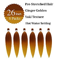 Gozill Ginger Golden Ombre Braiding Hair Pre Stretched Kanekalon Braiding Hair Micro Ez Braid Hypoallergenic Braiding Hair Color