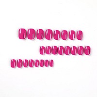 Riicfdd Square Press On Nails Short Fake Nails Nude Acrylic False Nails Extra Short Rose Pink Artificial Nails Glossy Solid Colo